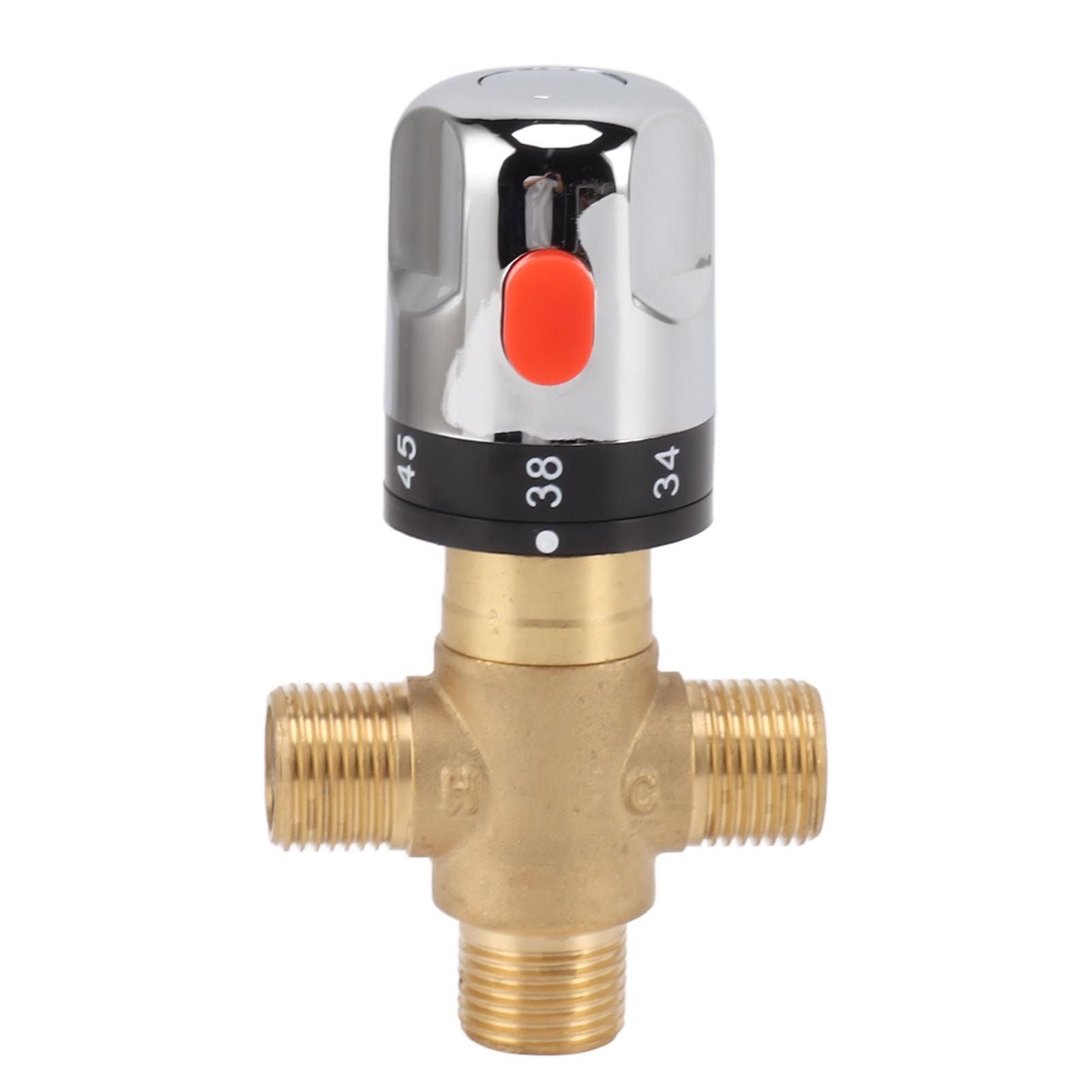 Thermostatic Mixing Valve Brass Shower Mixing Valve Hot and Cold Water Temperature Control Valve for Basin Bathroom