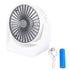 Desktop Mini Fan 1200mAh USB Rechargeable White 3 Speed 360 Degree Rotation Small Table Fan for Travel Camping Home