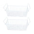 2Pcs Freezer Organizer Bins Steel Wire Large Capacity Strong Bearing Freezer Basket with Handle for Closet Countertops 56.5 X 25.2 X 24cm / 22.2 X 9.9 X 9.4in (L X W X H) with 7cm / 2.8in Handle