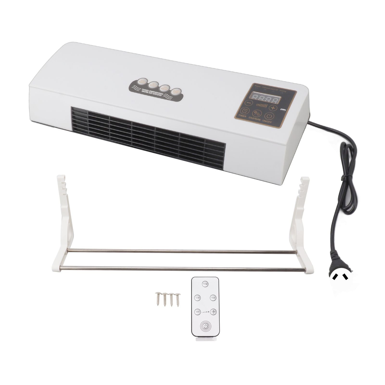 1800W Electric Space Heater for Indoor with Remote Wall Mounted Heater Fan Combo Low Noise Timing Function for Home Office 220V Prise UA