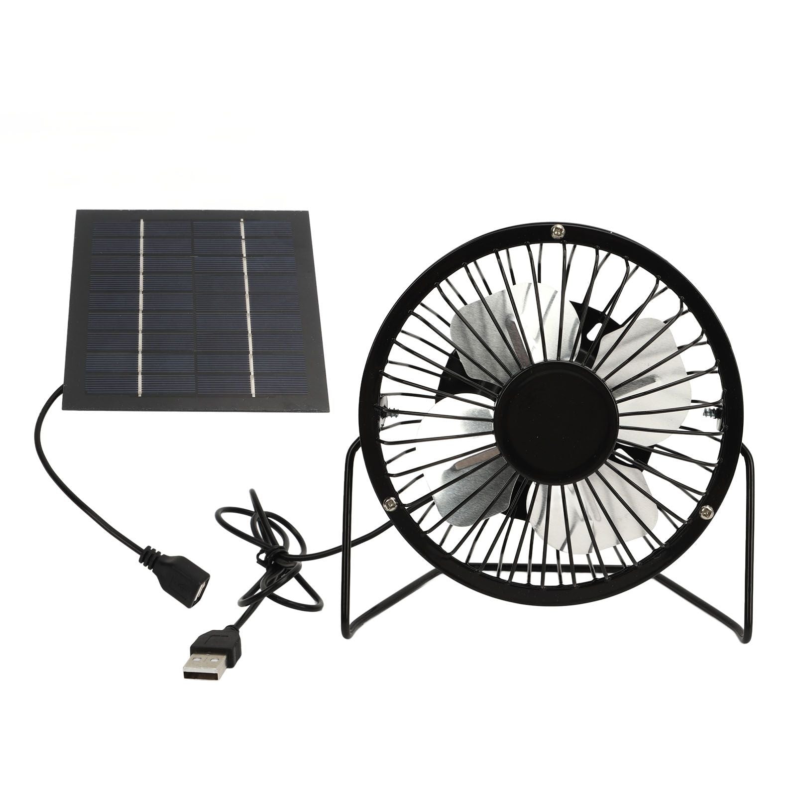 Solar Panel Powered Fan 5W USB 360 Degree Adjustable Solar Panel Greenhouse Fan for Outdoor Chicken Coop Dog House