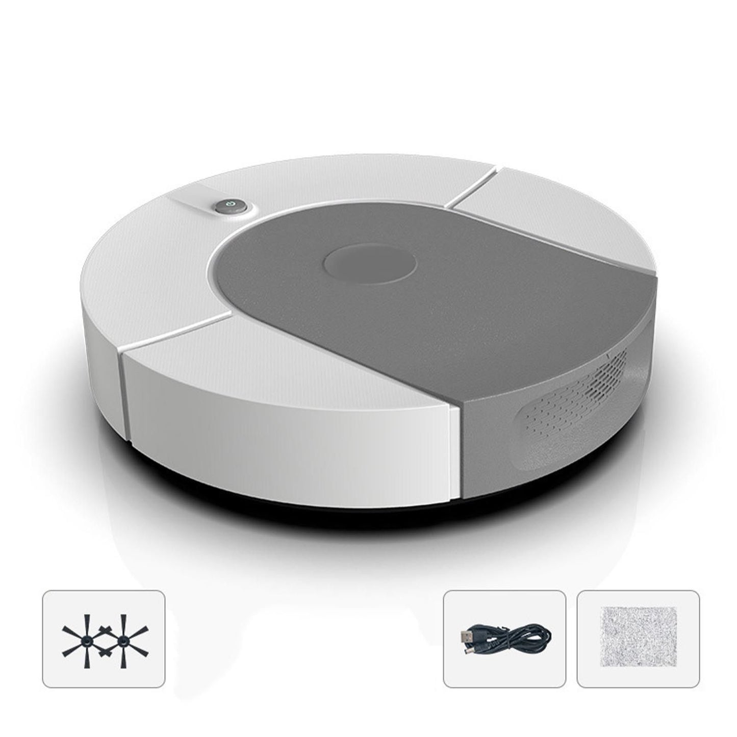 Robot Vacuum Cleaner Strong Suction Automatic USB Rechargeable Sweeping Robot for Ceramic Tiles Hard Floors Grey