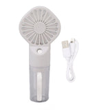 Portable Handheld Misting Fan USB Rechargeable Water Spray Mist Fan with 4 Gear Speed White