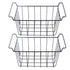 2 Pcs Freezer Wire Storage Basket PE Coated Hanging Rack Organizer Bin Black for Refrigerator Shelves L 39cm X W 20cm X H 20cm