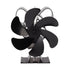 6 Blade Heat Powered Stove Fan for Wood Fireplace Chimney Fireplace Fan Increases Warm Air Silent Operation Black
