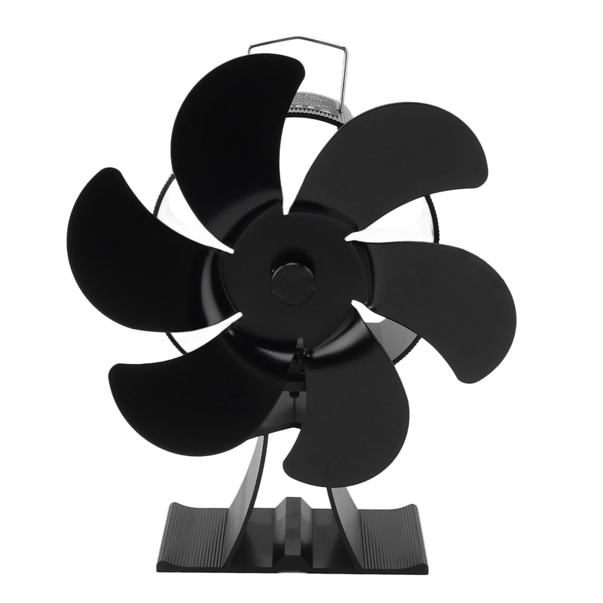 Black 6 Blade Heat Powered Stove Fan Thermodynamically Driven Fireplace Fan for Heat Dissipation