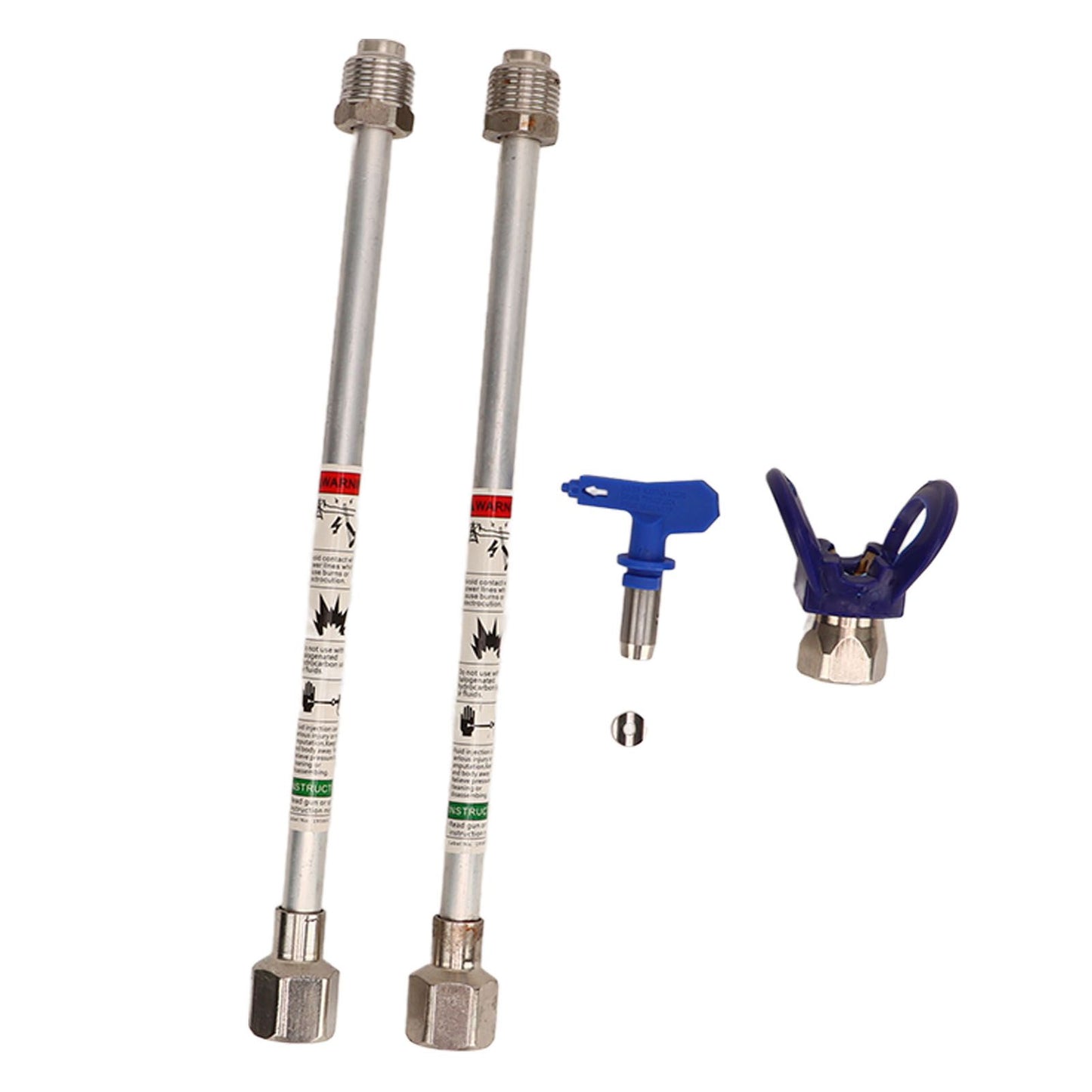 2PCS Spray Extension Rod G7/8 14 Stainless Steel Sprayer Tip Extension Pole Replacement for Home Silver