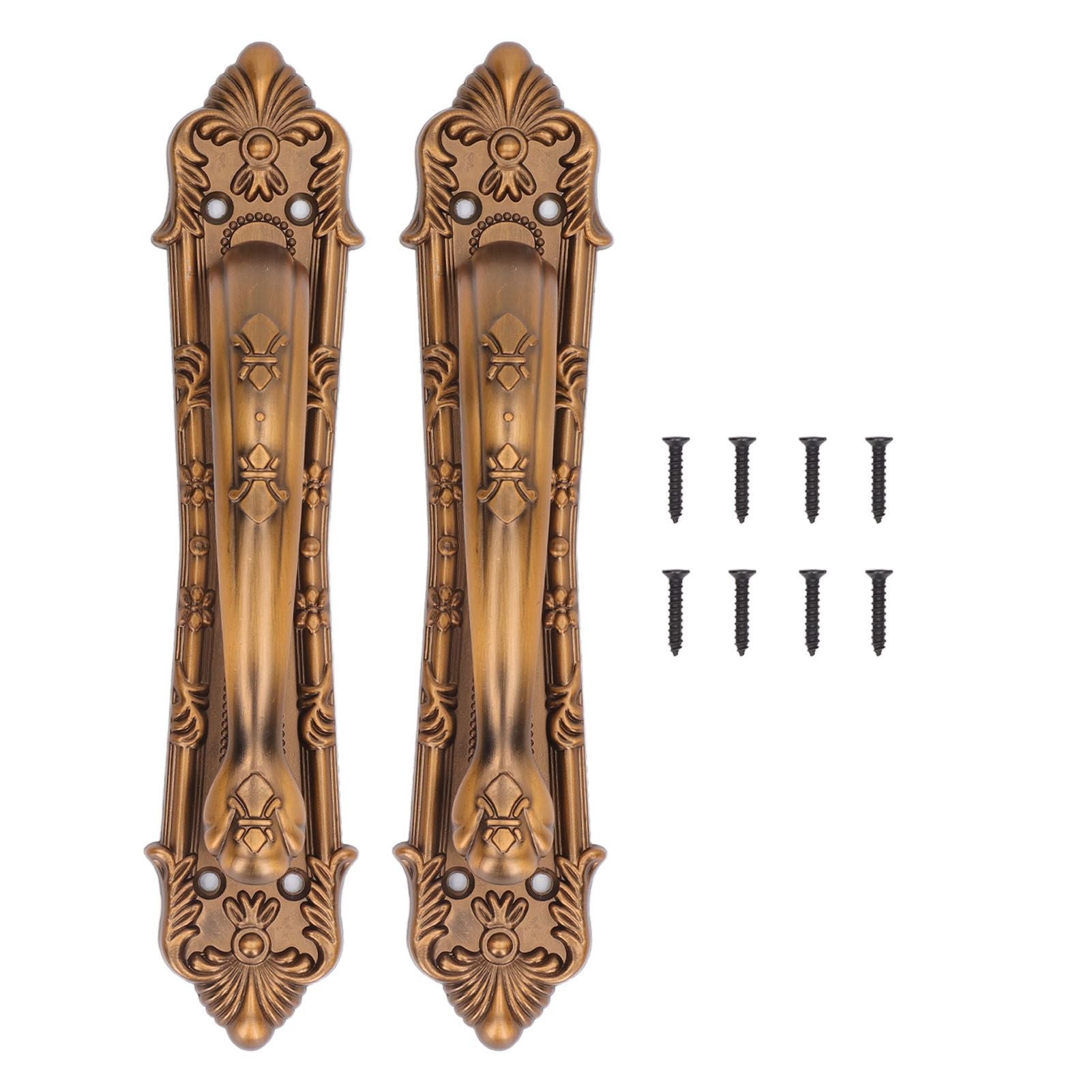2 Set Sliding Barn Door Handles and Pulls Aluminum Alloy Bronze Pull Handle for Sliding Doors Gates with Screws