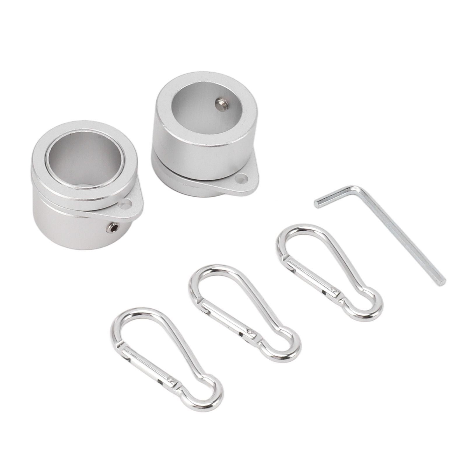 2 Pcs G3/4 Flag Pole Rings Aluminium Alloy 360° Rotating Anti Wrap Spinning Flagpole Mounting Clip Kit Silver
