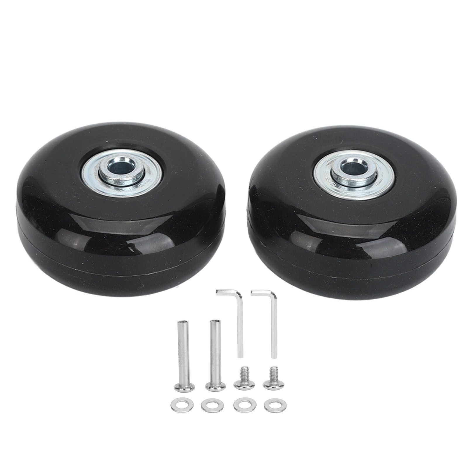 2Pcs Luggage Suitcase Replacement Wheels Universal Rubber Swivel Caster Wheels Bearings Repair Kits with Installation Tool 56x24mm / 2.2x0.9in