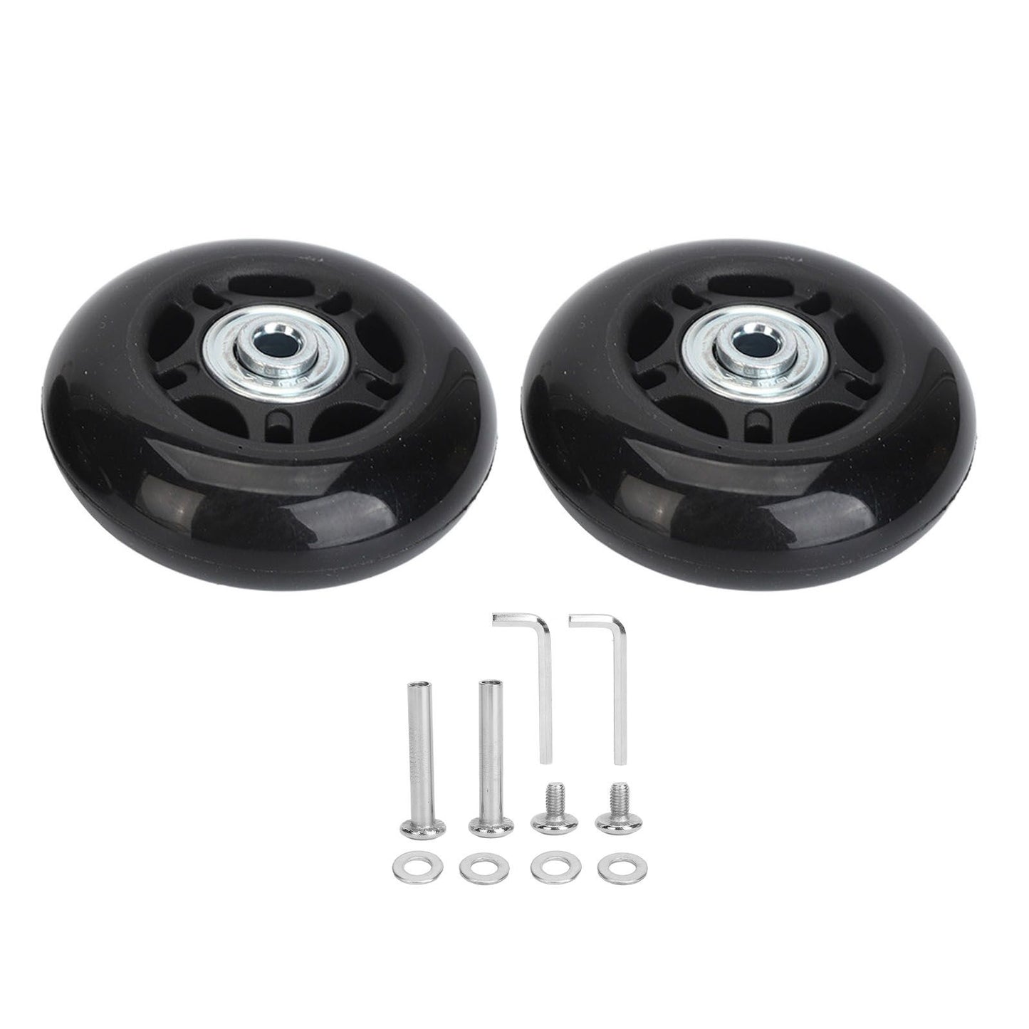 2Pcs Luggage Suitcase Replacement Wheels Universal Rubber Swivel Caster Wheels Bearings Repair Kits with Installation Tool 68x24mm / 2.7x0.9in