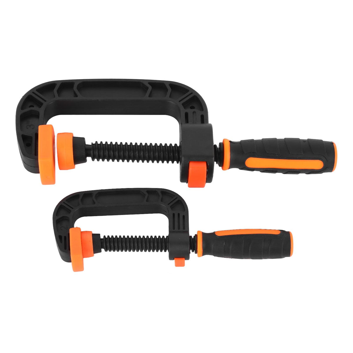 2Pcs C Clamp 2 Inch 3 Inch Adjustable Quick Release Button Slip Resistant Ergonomic for Woodworking Household Clamping Projects