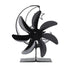 Heat Powered Stove Fan 7 Blade Moon Model Silent Operation Circulating Warm Air Highly Efficient Log Burner Fan For Wood Stove Accessories Black
