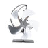 Wood Burner Fan 5 Blades Ultra Quiet Air Circulation Heating Energy Saving Heat Powered Fireplace Fan for Ice Fishing Camping Silver