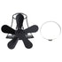 Magnetic Wall Mounted Fireplace Fan Silent Operation 5 Blade Heat Powered Wood Stove Fan Log Wood Burner Black