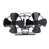 Stove Fan Heat Powered Aluminum Alloy 4 Blades Dual Head Fireplace Fan for Replacement Black
