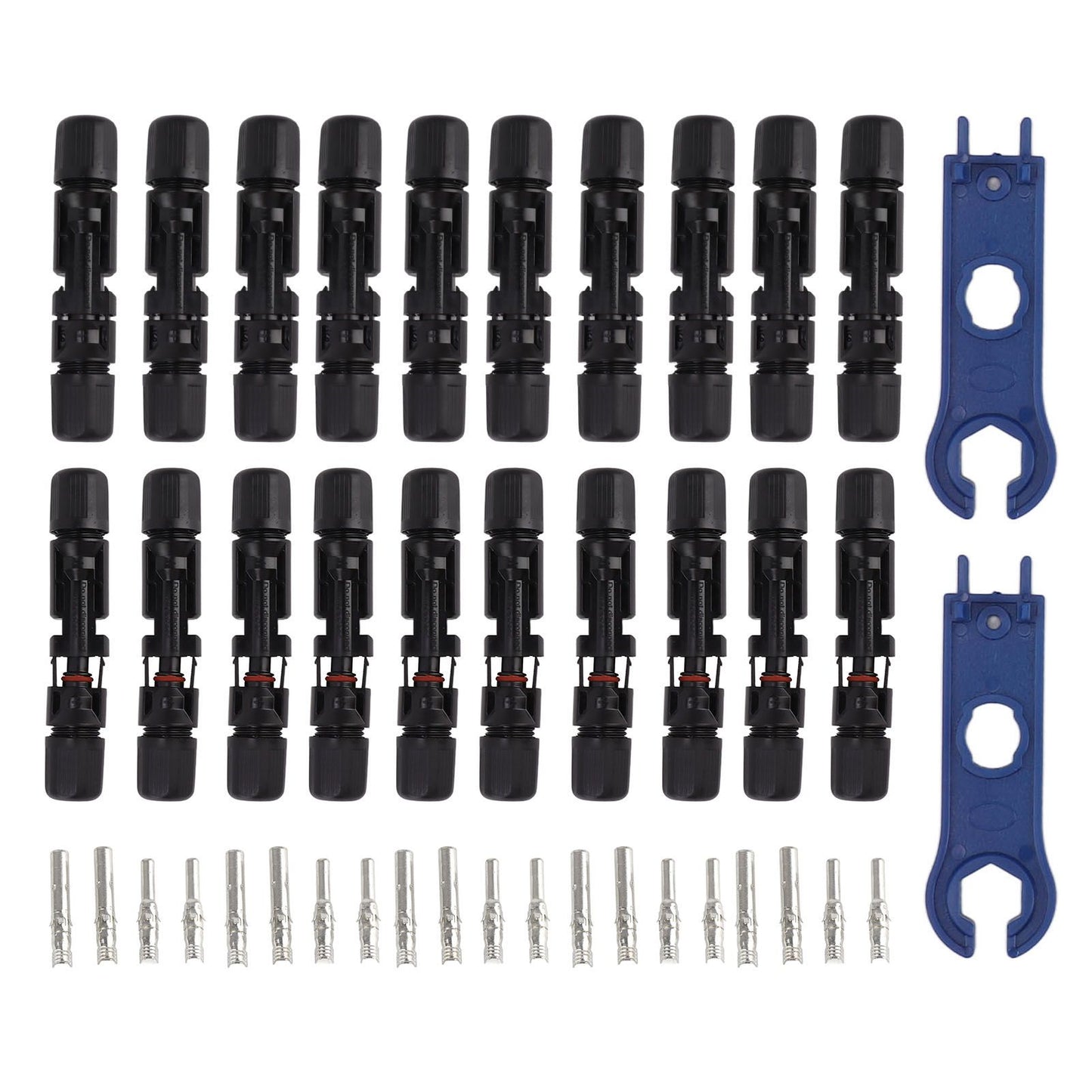 Solar Connectors with 10 Pairs Male Female Plug Spanners Waterproof Flame Retardant Solar Panel Cable Connectors