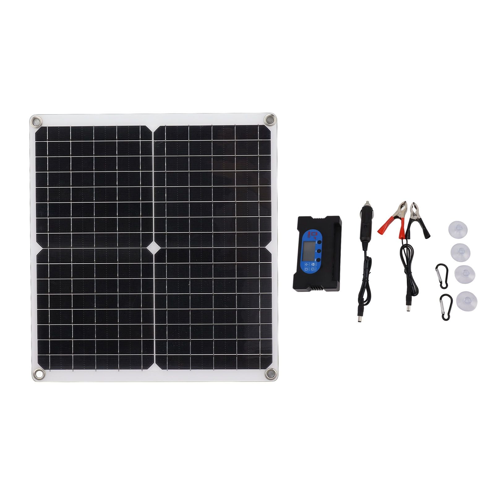 Solar Panel Charge Controller Set Monocrystalline Silicon 25W 10A Fast Charging Battery Free Drive Solar Panel Regulator for Lights Power Tools
