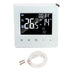 Digital Thermostat Screen Programmable Home Thermostat with 3 Meter Sensor Line for Electric Floor Heating Home Hotel Office AC90‑240V White Without WiFi