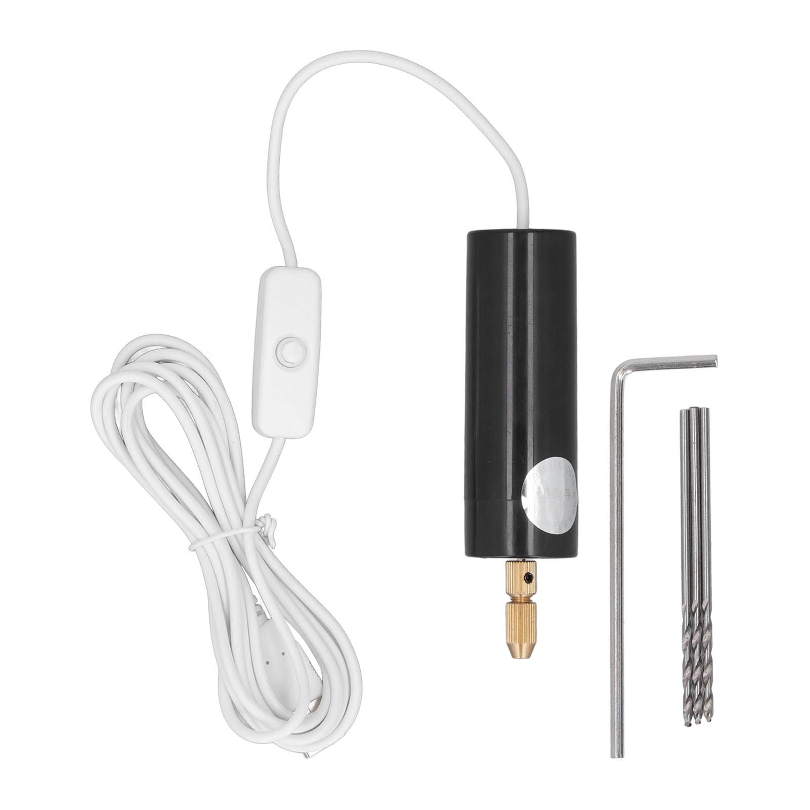 Electric Mini Hand Drill Set Mini Hand Drill with Drill Bits Hexagonal Wrench for Arts Crafts DIY Jewelry Pendant Making