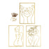 Single Line Art Wall Decor Iron Minimalist Female Line Drawing Home Hanging Wall Decor for Bedroom Kitchen Bathroom Living Room Gold 3PCS