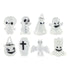 8 Pcs Halloween Ornaments Miniature Luminous Tombstone Pumpkin Skull Ghost Garden Decor