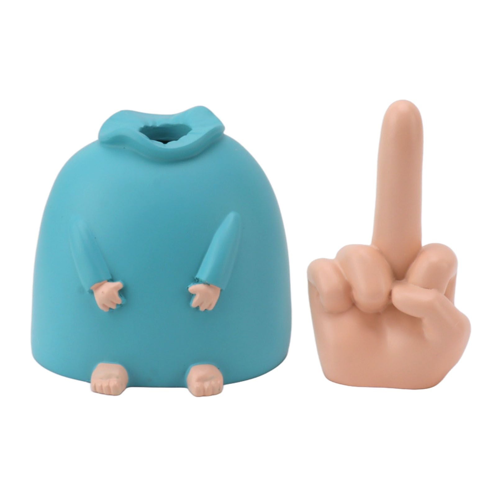 Funny Middle Finger Statue Bright Color Exquisite Engraving Finger Man Sculpture Home Decor for Tabletop