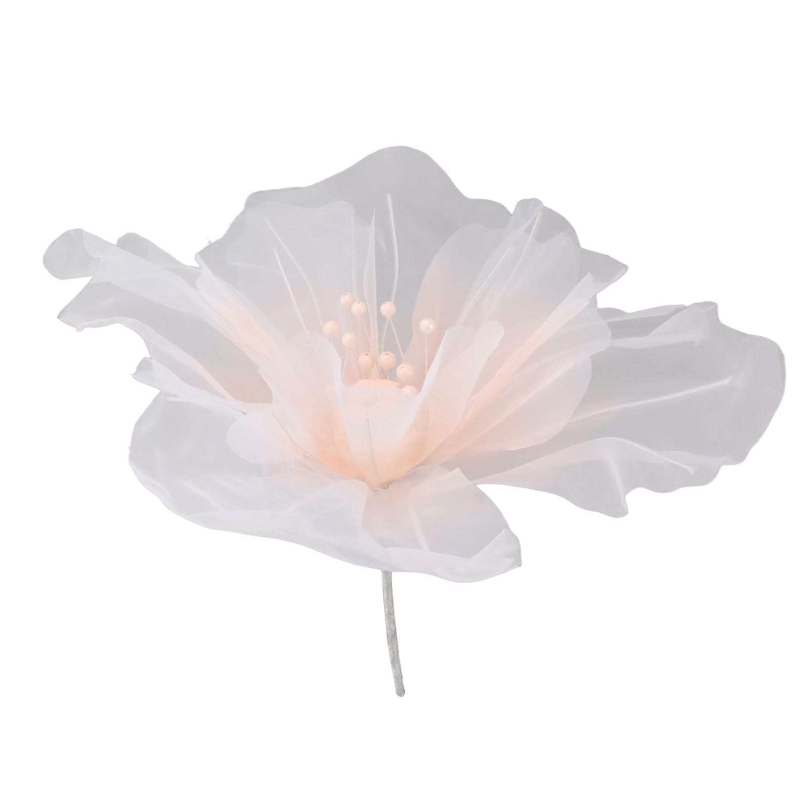 Gauze Flower 19.7in Diameter Soft Bright Colors Light Reusable Handcrafted Organza Flower for Wedding Photography Family Pink