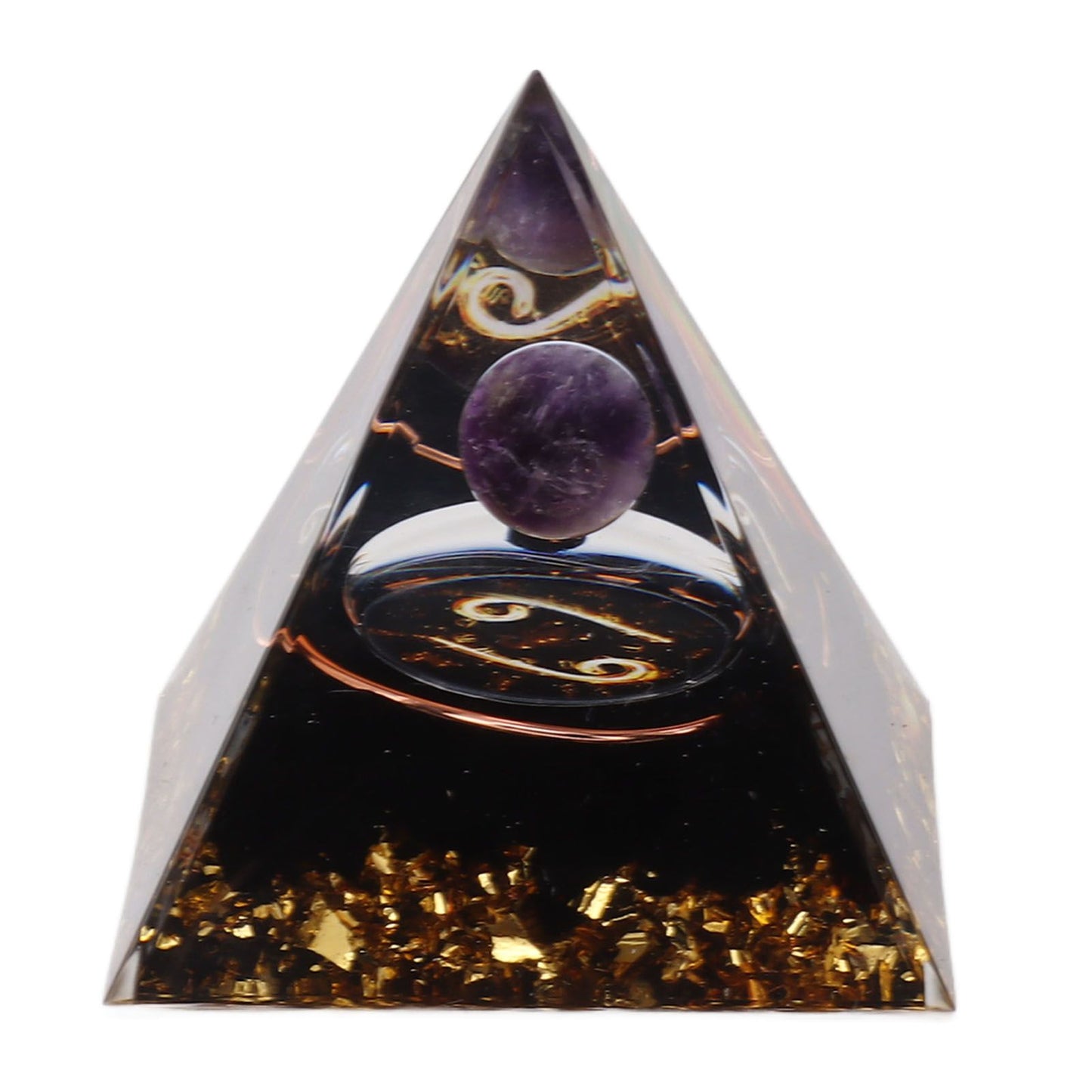 5cm Orgonite Pyramid for Positive Energy Healing Crystal Pyramid Meditation Orgonite Pyramids Chakra Zodiac Energy Generator Cancer