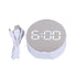 Digital Mirror Clock Alarm White Big Round Screen Easy to Read Portable LED Clock for Office Bedroom Travel
