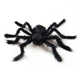 Giant Fake Spider Lifelike Halloween Posable Black Soft Hairy Fake Spiders Scary Decorations for Yard Home 200cm