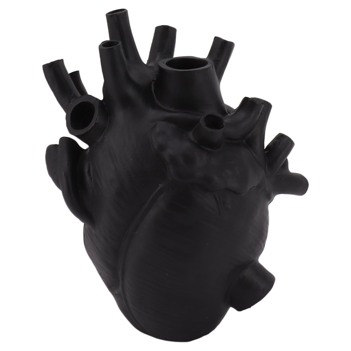Heart Shaped Vase Decorative Modern Resin Exquisite Planter Pot for Home Office Bedroom Wedding Black