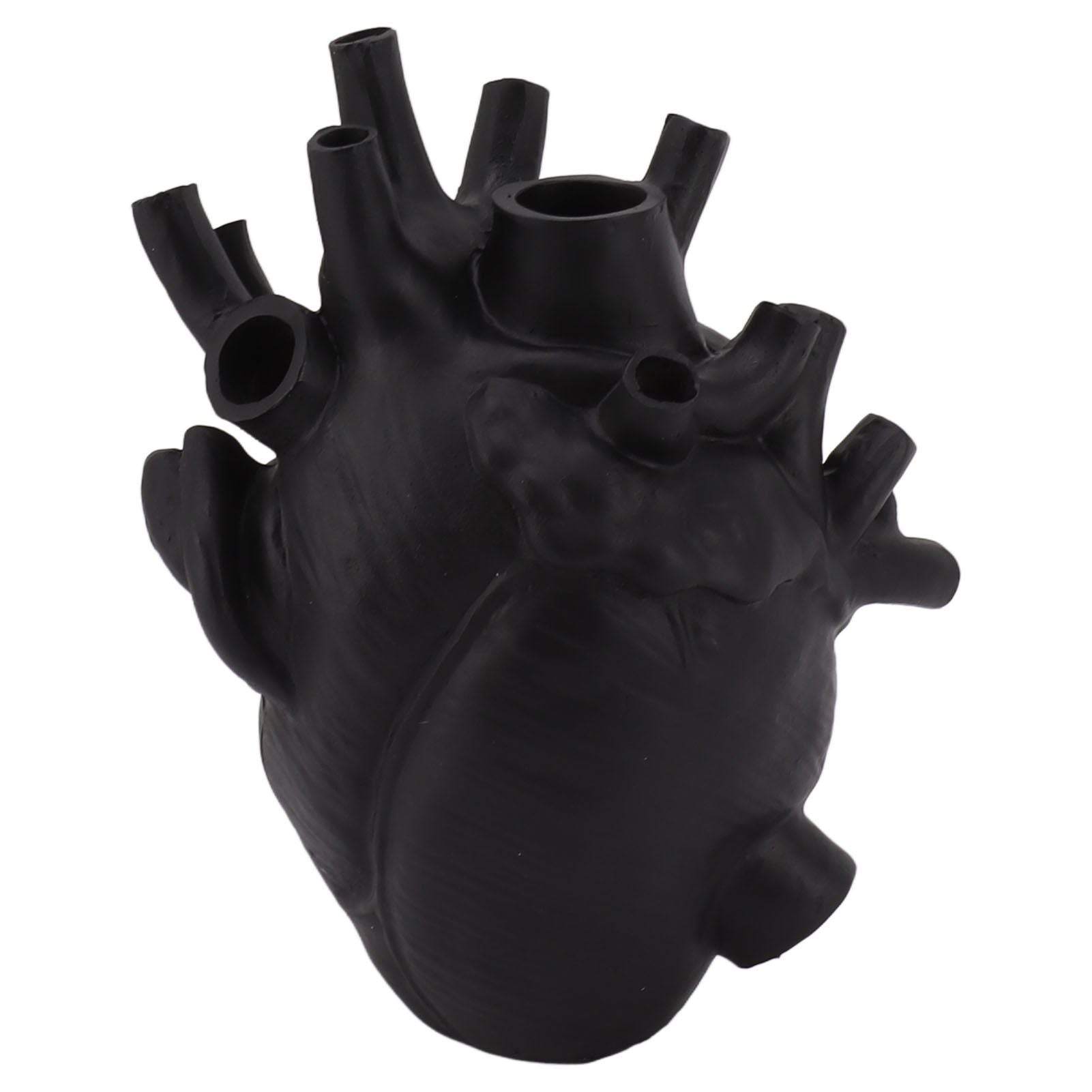 Heart Shaped Vase Decorative Modern Resin Exquisite Planter Pot for Home Office Bedroom Wedding Black