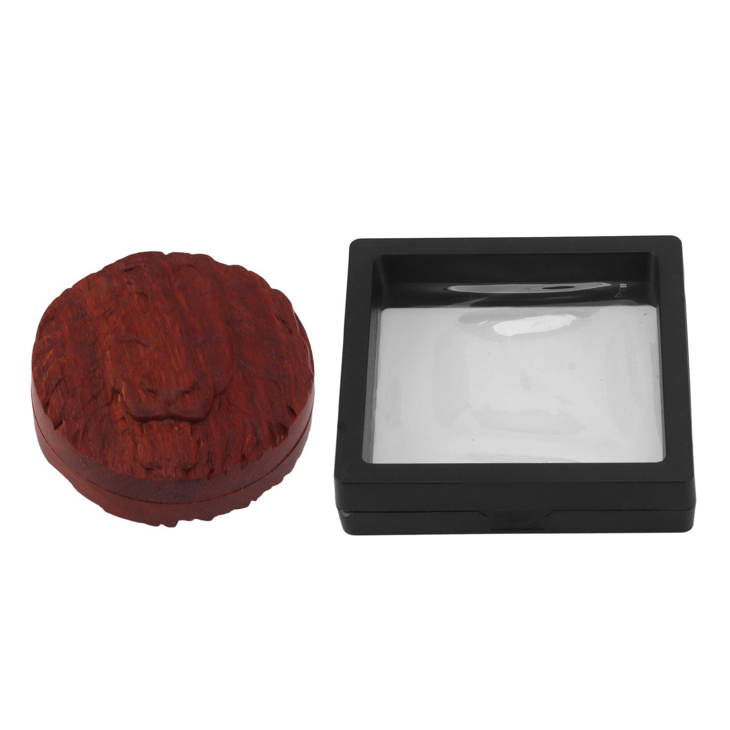 Magnetic Push Slider Stress Relief Handmade Rosewood Crafted Rotating Fidget Toys for ADHD Lion Head