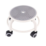 Round Rolling Low Stool Comfortable Universal Wheel Movable Mini Stool High Weight Capacity for Home Grey