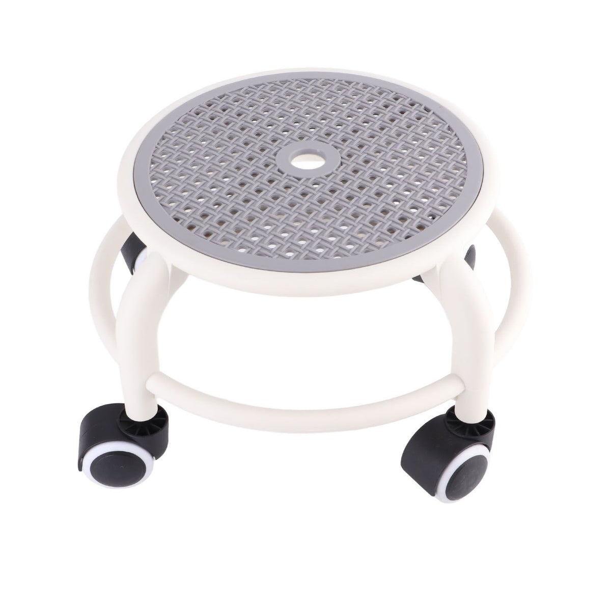 Round Rolling Low Stool Comfortable Universal Wheel Movable Mini Stool High Weight Capacity for Home Grey
