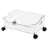 Wheeled Storage Containers Plastic Transparent Under Desk Book Storage Box with Roller for School Dorm Office Bedroom