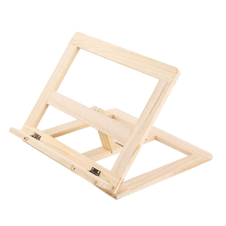 Wooden Book Stand Adjustable Book Holder Reading Stand Recipe Cookbook Holder for Kid Adult Home Wooden Clip