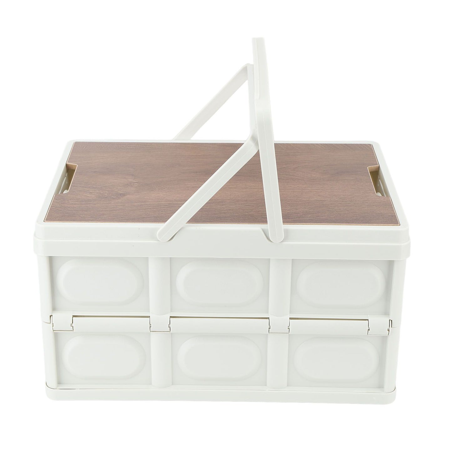 Camp Box Outdoor Camping Portable Storage Box with Handle Removable Foldable Camping Portable Wooden Lid Storage Box S