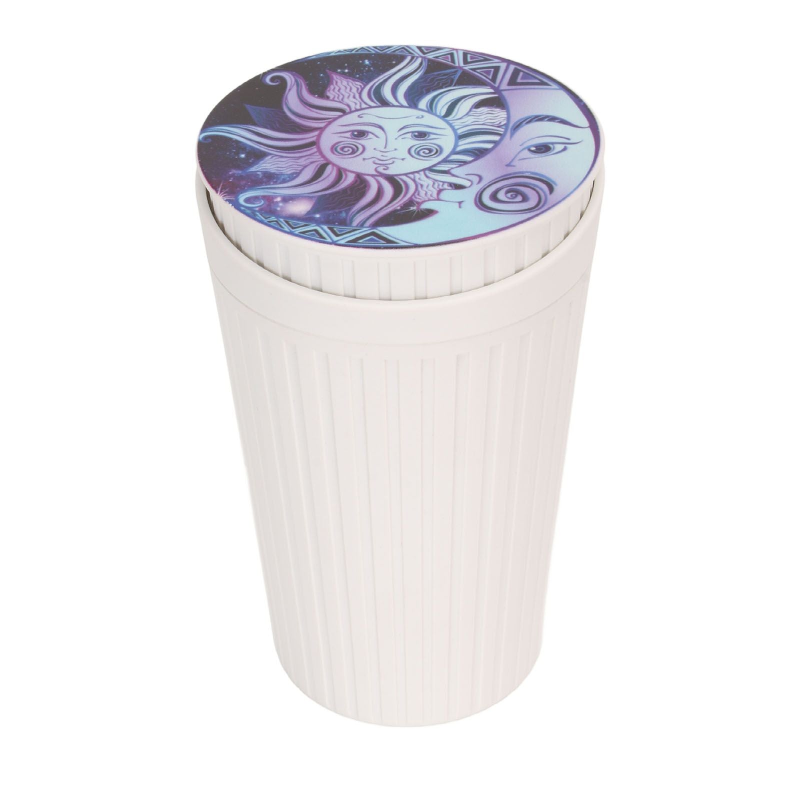 Portable Car Ashtray with Lid Double Smoke Hole White Car Covered Ashtray for Home Use Outdoor Travel
