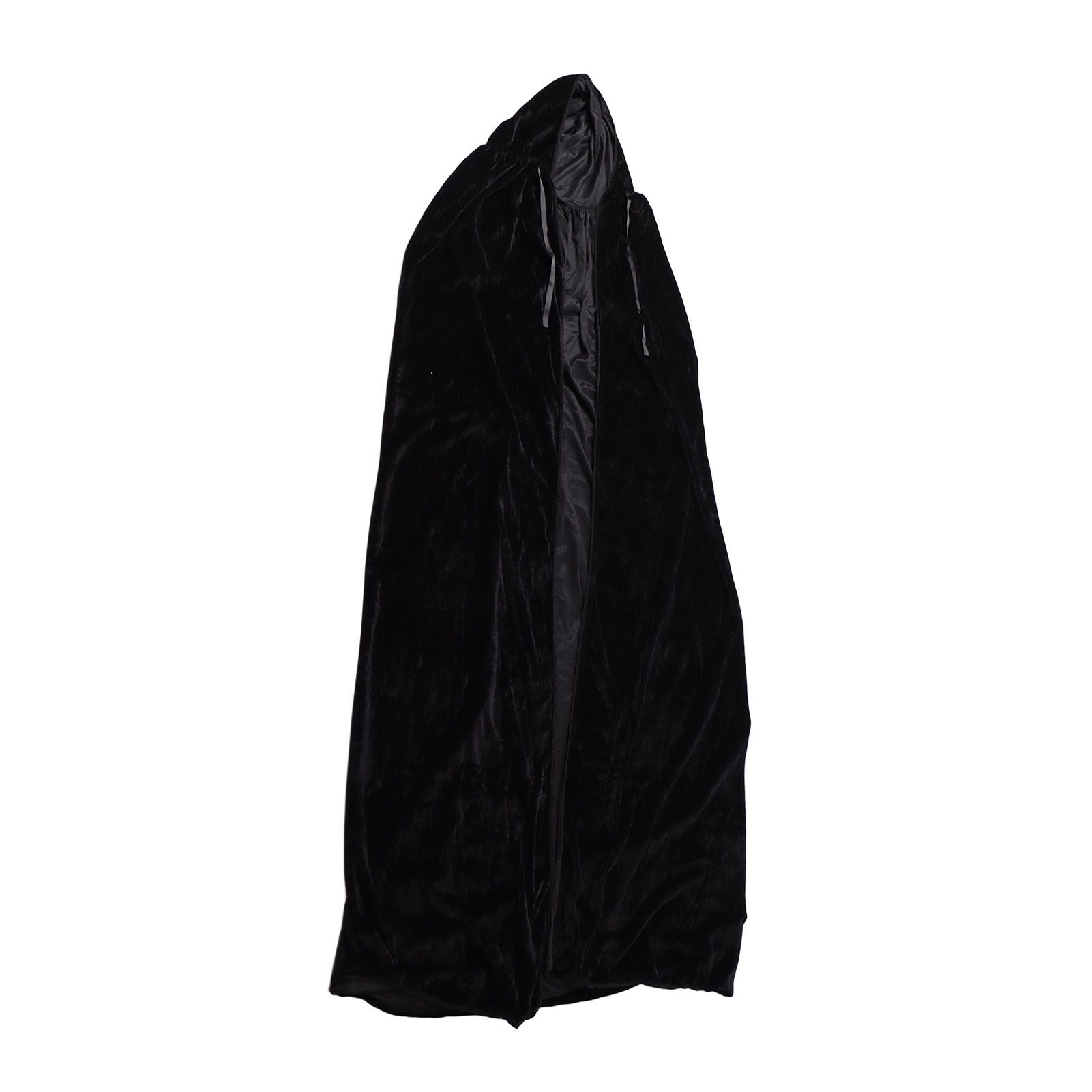Hooded Cloak Large Witch Cape Black Velvet Comfortable to Wear Soft Touch Costume Cloak for Party Cosplay Roleplay