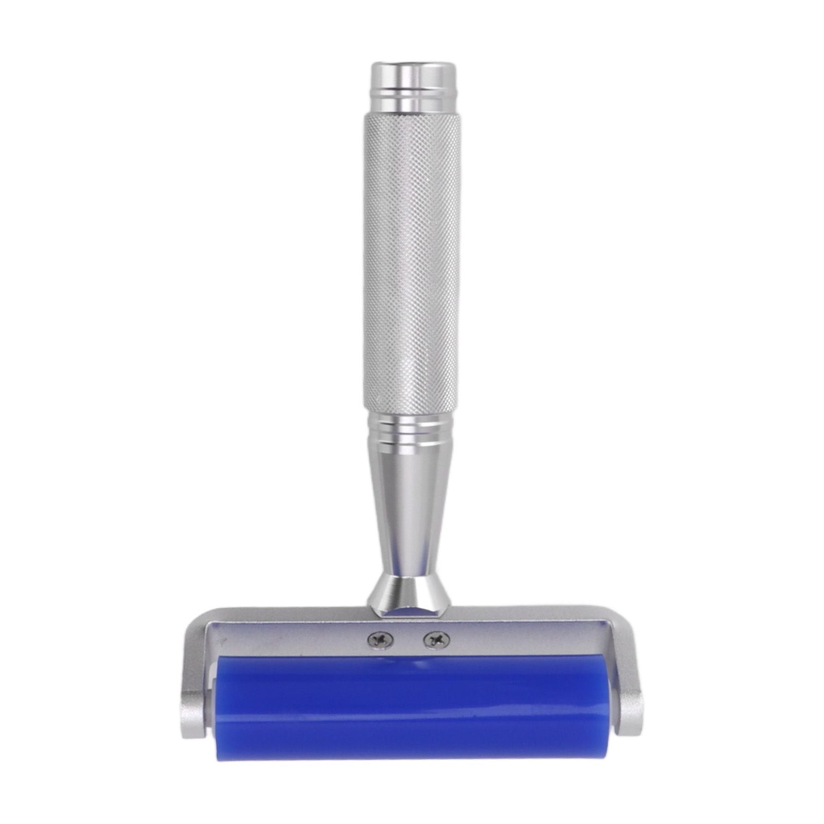 Silicone Manual Roller Cleaner Tool Laminated Static Lint Remover with Metal Handle Blue 8in