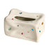 Ceramic Tissue Box Case Holder Decorative Elegant Facial Tissue Napkin Dispenser Box for Dinner Room Beige