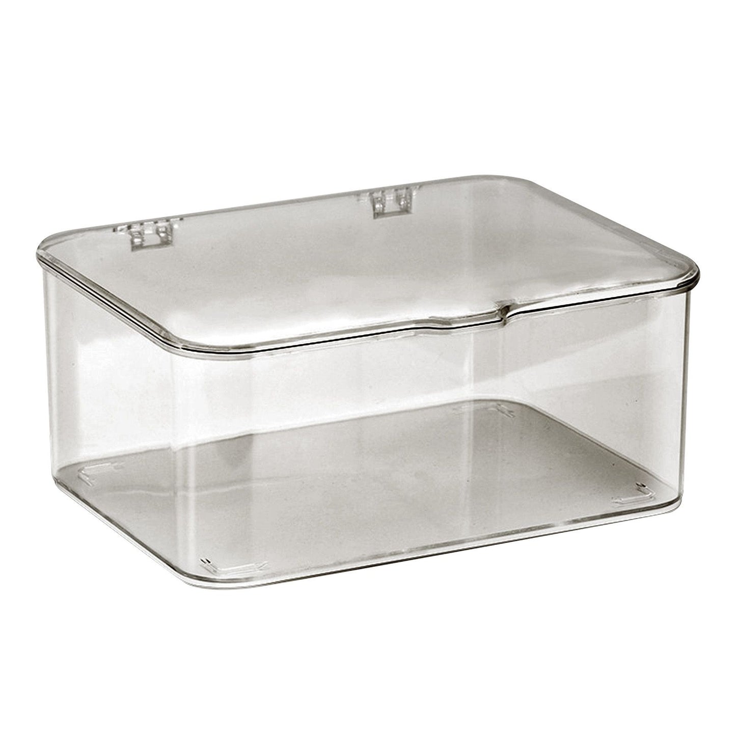 Desk Storage Box Plastic Large Capacity Dustproof Multi Functional Phone Case Storage Holder with Lid Light Gray