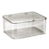 Desk Storage Box Plastic Large Capacity Dustproof Multi Functional Phone Case Storage Holder with Lid Light Gray