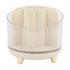 Rotating Makeup Brush Holder 360 Degree Rotating Makeup Brush Organizer Desktop Large Capacity Lipstick Cosmetics Storage Box Cream White