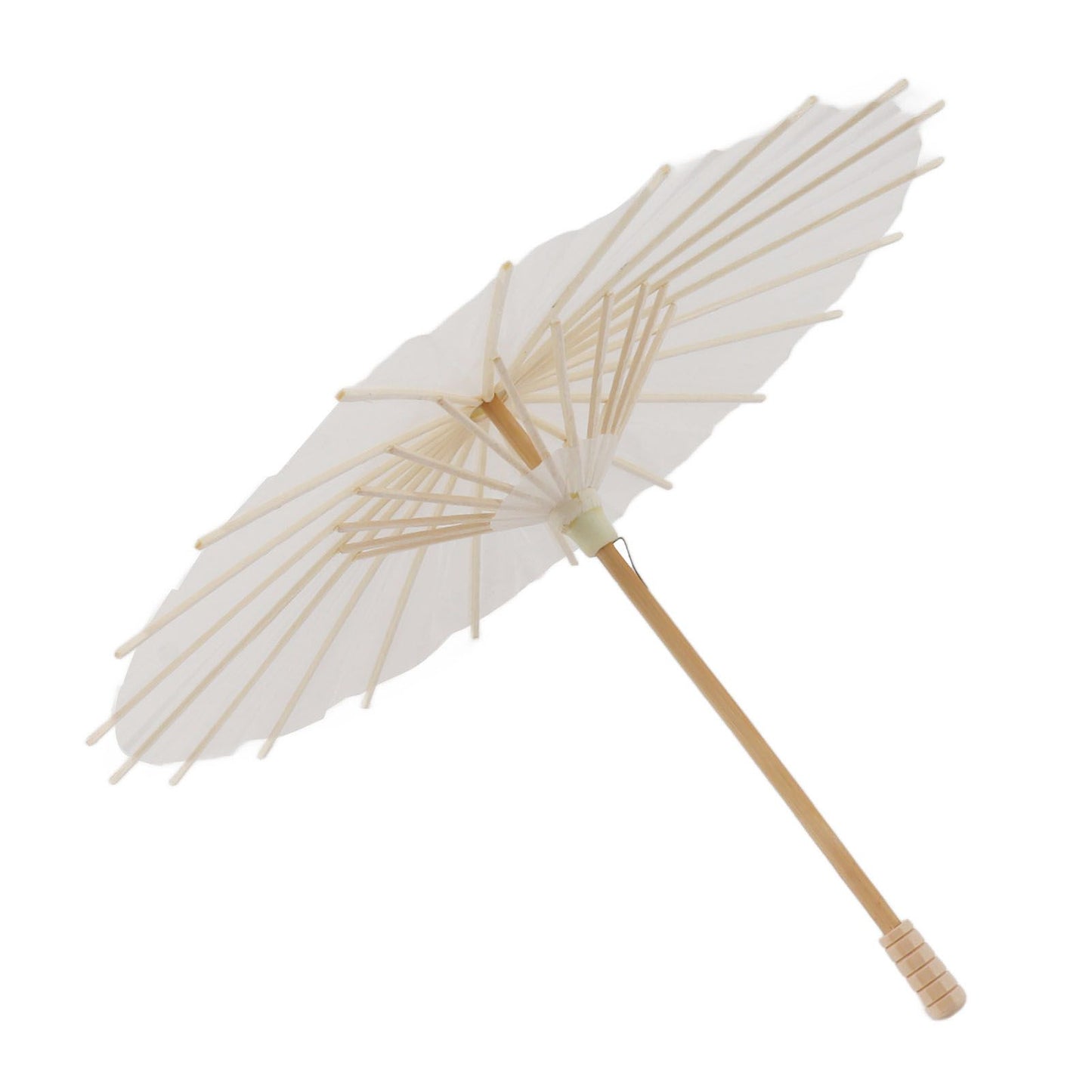 Kids Paper Parasol Bamboo and Paper Chinese Style Elegant White DIY Paper Umbrellas for Decoration 28cm/11in