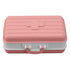 Mini Medicine Box 6 Compartments Luggage Design Tight Sealing Plastic Medicine Container for Pocket Travel Pink