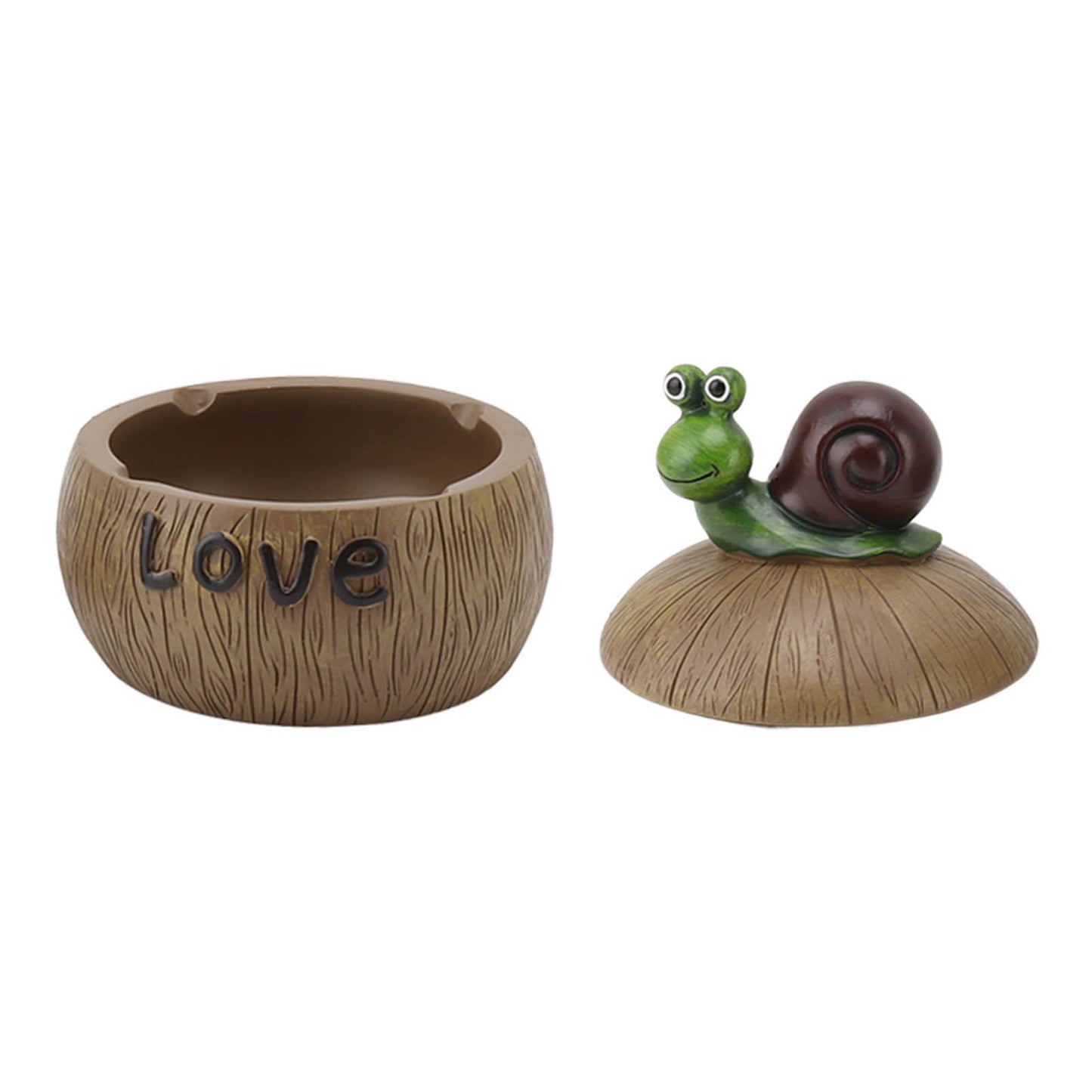 Cute Resin Ashtray Innovative Cartoon Animal Hand Painted Cigarette Ashtray with Lid for Home Living Room Office Snail