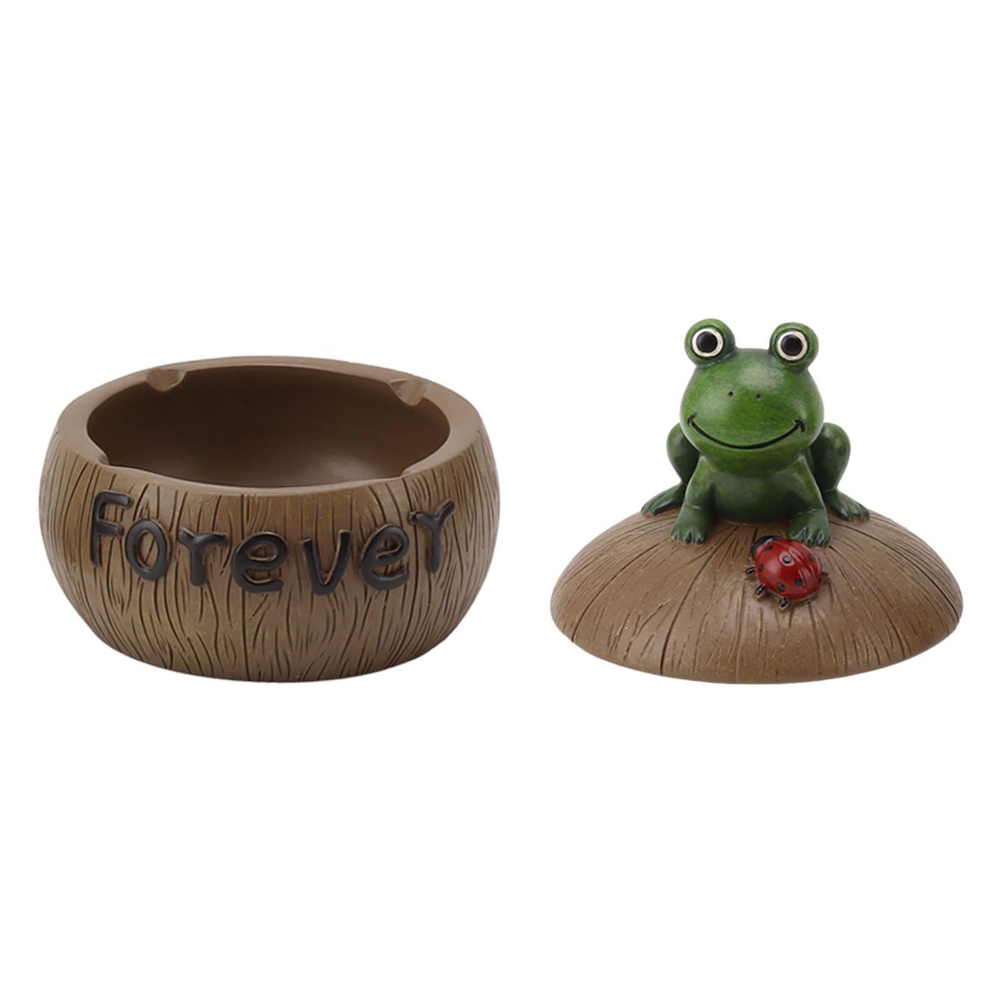 Cute Resin Ashtray Innovative Cartoon Animal Hand Painted Cigarette Ashtray with Lid for Home Living Room Office Frog